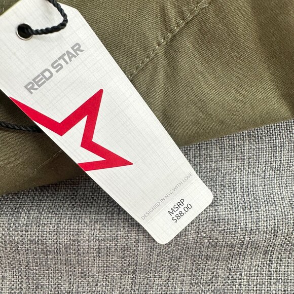 NEW!‎ Red Star Womens Shorts 8/29 Olive Green High Waisted Pockets $88 - Picture 5 of 12